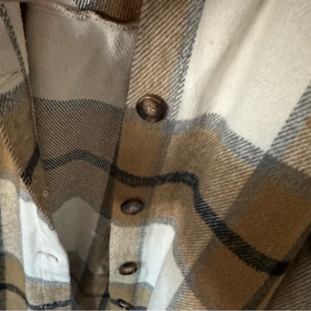 Tan Plaid Shacket - Picture 2 of 8